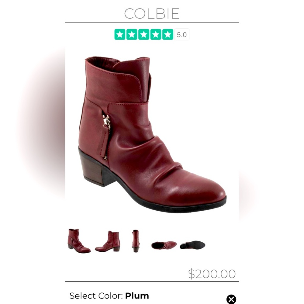 NEW Free People BUENO plum COLBIE BURGUNDY soft leather ankle booties NO BOX 6.5